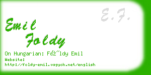 emil foldy business card