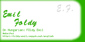 emil foldy business card